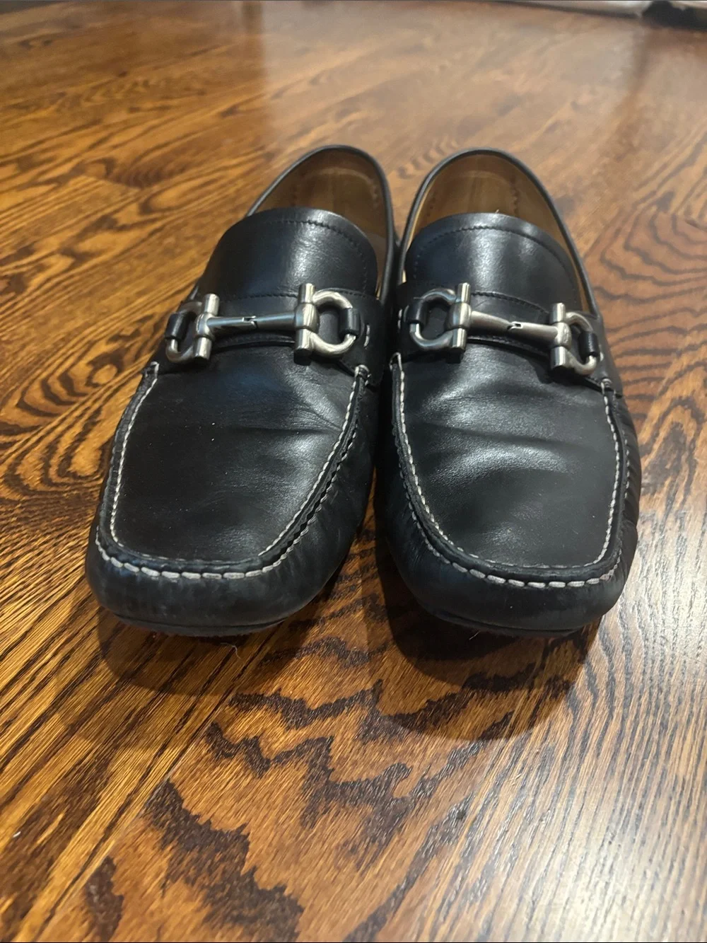 Salvatore Ferragamo Black Leather Bit Loafers